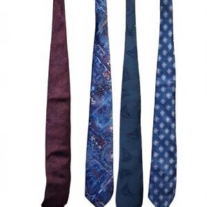 Men's Designer Tie Lot (4) Classic and Abstract Patterns